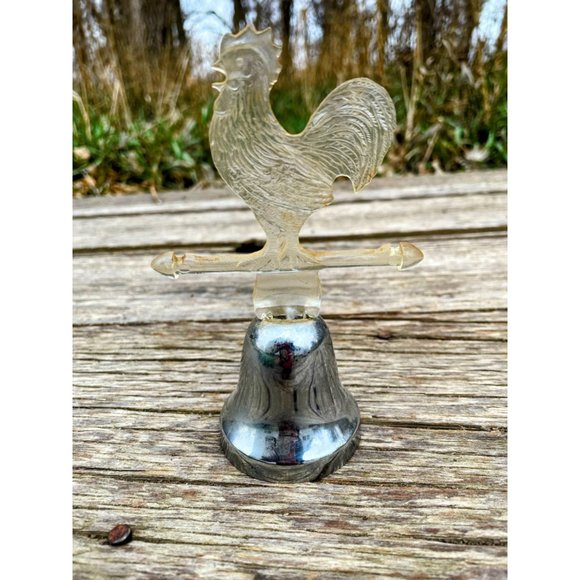 Vintage Small Decor Bell Lucite Rooster, Chicken Farmhouse Dinner Bell - Picture 10 of 10